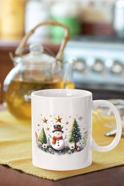 Piktorya كوب مطبوع عليه رجل الثلج لعيد الميلاد المجيد