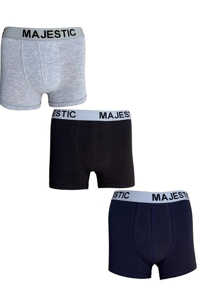 MrrMajestic Σετ 3 ανδρικών Compak Boxer χτενισμένο βαμβακερό