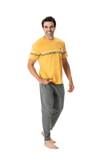 U.S. Polo Assn. US Polo Assn18790 Σετ πιτζάμα με κοντό μανίκι ποδιών-κίτρινο