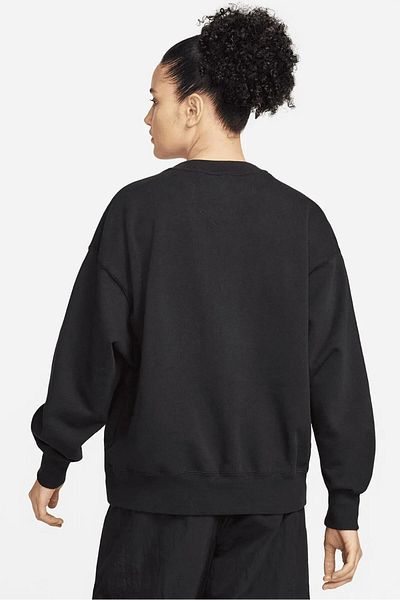 Nike Jordan Jumpman Essen Fleece Crew Oversize Women's Wide Fit Cotton Sweatshirt Black