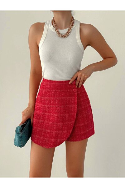 Bak Moda Tüvit Kumaş Şort Etek