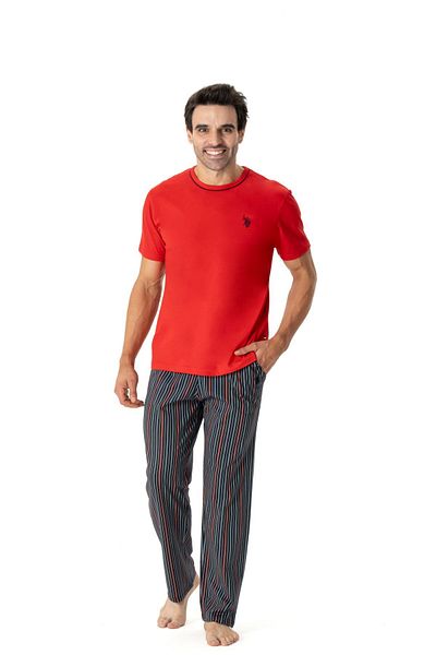 U.S. Polo Assn. Ανδρικό Σετ Πιτζάμα με κοντό μανίκι US Polo Assn18800-Κόκκινο