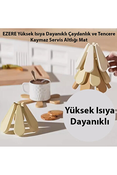 EZERE Yüksek ısıya Dayanıklı Çaydanlık Ve Tencere Kaymaz Servis Altlığı mat