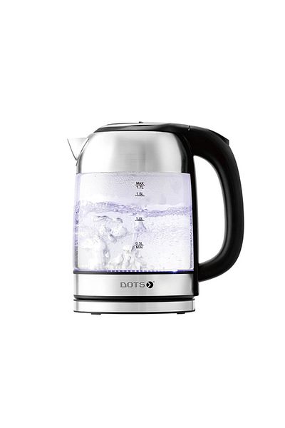 DOTS 1.7 Liter -Water Kettle - 1500 Watt - Silver & Black