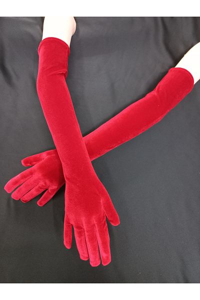 es moda shop Elisabeth velvet opera gloves red