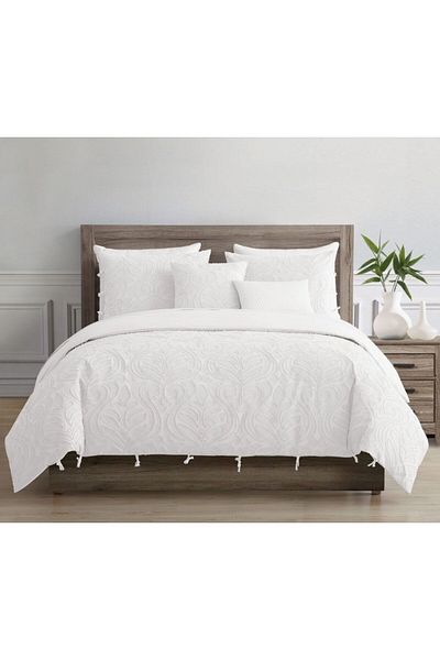 Orange Bed & Bath طقم لحاف زها 100% قطني مكون من 8 قطع، أبيض، 270 × 230