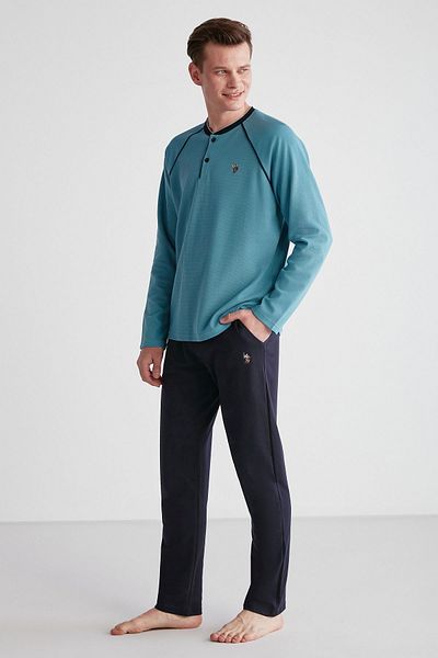U.S. Polo Assn. Η.Π.Α. Polo Assn. 18734 Σετ ανδρικής πιτζάμας με μακρυμάνικη πατιλέτα