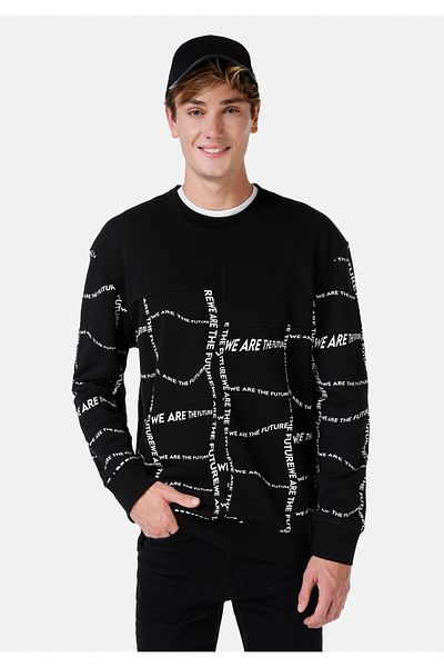 Colin's Мъжки черен суитшърт Comfort Fit CL1066732
