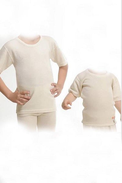 Hasyün Children's Merino Wool Short Sleeve Bronşit Undershirt