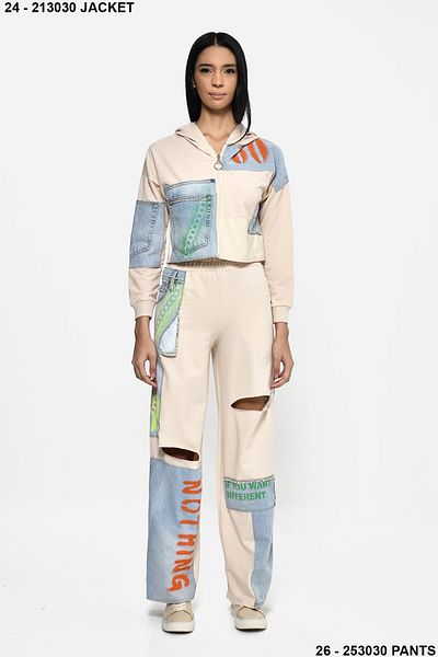 DQMANE Jeans Detailed Stone Design Set
