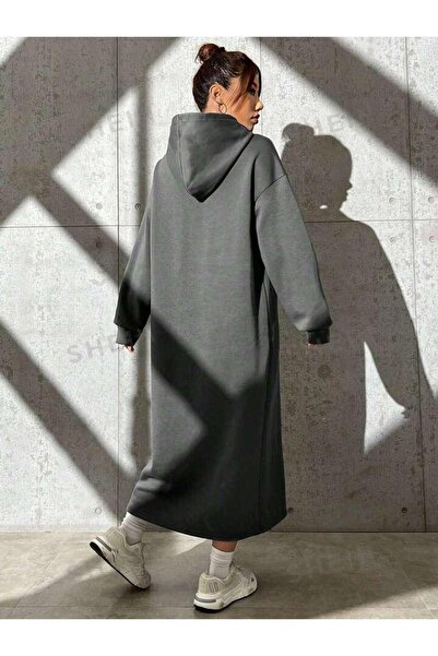 Charme Elegant Γυναικείο μακρύ φόρεμα με κουκούλα με κουκούλα / τουνίκ