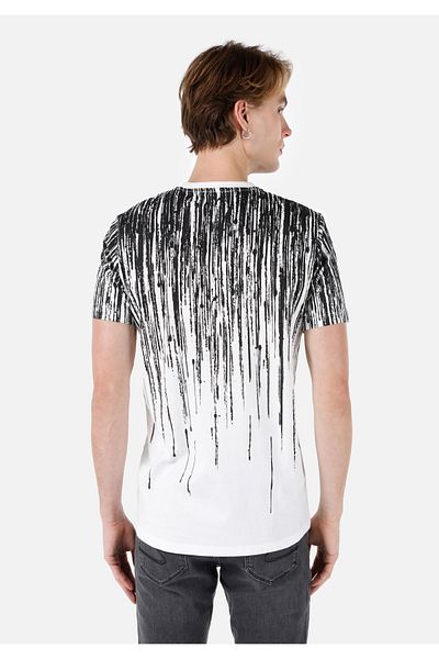 Colin's Tricou cu mânecă scurtă pentru bărbați cu imprimeu alb - Cl 1068132