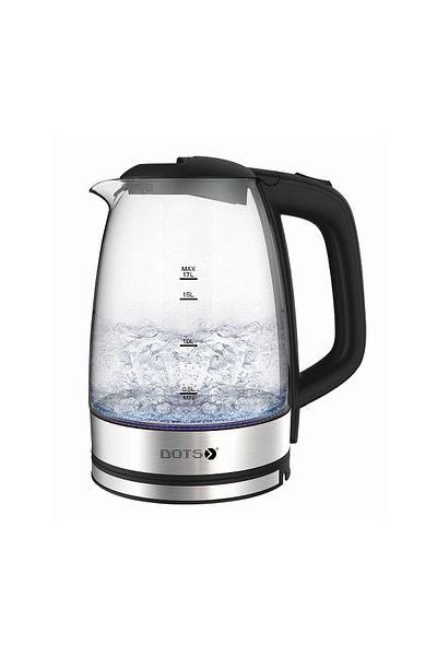 DOTS 1.7 Liter Water Kettle - 2200 Watt - Silver & Black