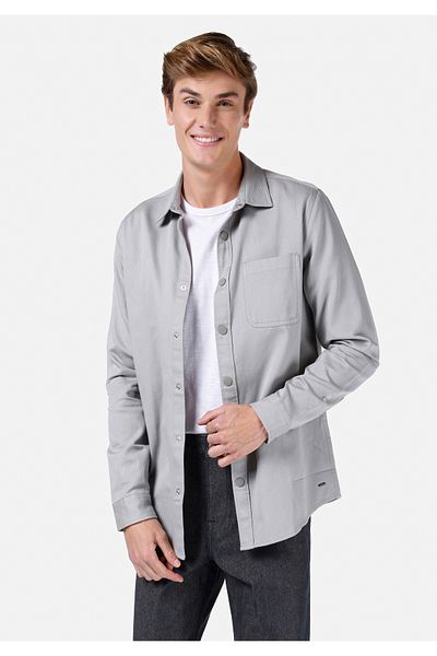 Colin's Regular Fit Shirt Neck Plain Men's Gray Long Sleeve Shirt