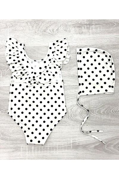 My Kids Wear ملابس سباحة للفتيات بتفاصيل كشكشة متقاطعة من الخلف