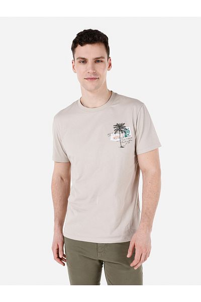 Colin's Men's T-Shirt - Stone Color, Sleeves
