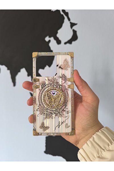 BCASE İphone 16 Plus Taşlı Kılıf Kelebekli Silikon Yüzüklü Lüx Özel Tasarım K...
