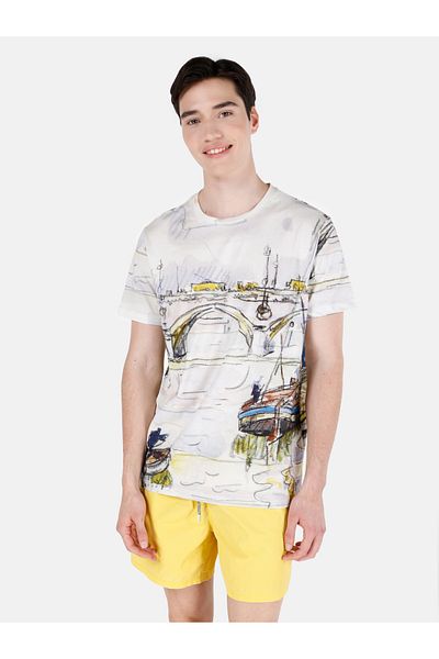 Colin's Tricou cu mânecă scurtă pentru bărbați, cu decolteu rotund, cu croială normală