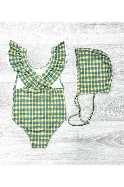 My Kids Wear Μπούστο κοριτσίστικο μαγιό με λεπτομέρεια σταυρωτού βολάν στην πλάτη