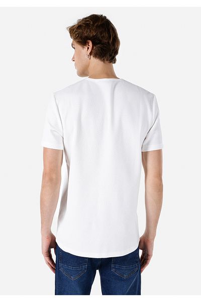 Colin's Tricou cu mânecă scurtă pentru bărbați, alb, cu decolteu normal, cu imprimeu Cl 1066782
