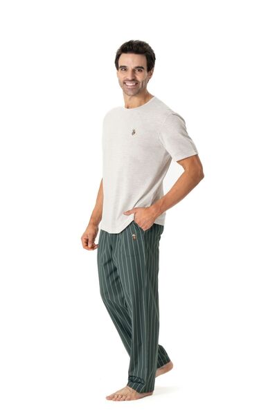 U.S. Polo Assn. US Polo Assn18810 Men's Short Sleeve Pajama Set-Beige Melange