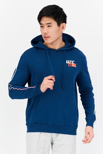 UFC Men Sportswear Fit Long Sleeves Running Sweatshirt, Navy Blue Combo