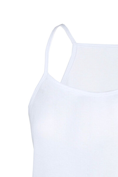 GRSN Γυναικείο λουράκι 3 συσκευασιών από βαμβακερό ραβδωτό άνετο εύκαμπτο λευκό εσώρουχο