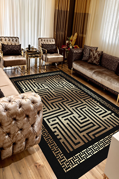 YTR HOME Dijital Baskı Yıkanabilir Kaymaz Taban Dekoratif Salon Mutfak Halısı...