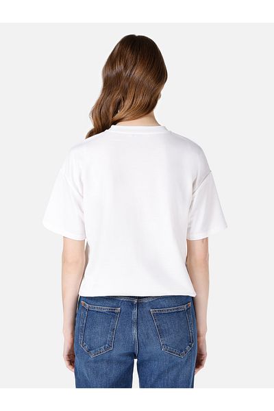 Colin's Tricou cu mânecă scurtă pentru femei, cu decolteu rotund, alb Cl 1067958