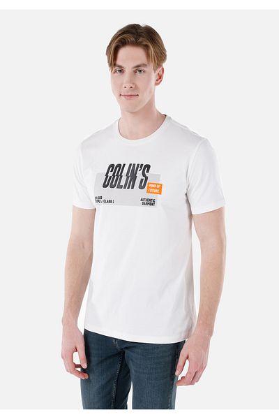 Colin's Tricou alb pentru bărbați - mâneci