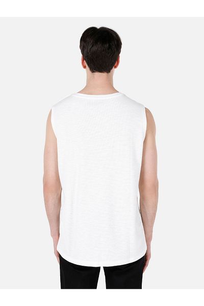 Colin's Tricou alb fără mâneci pentru bărbați, cu croială normală