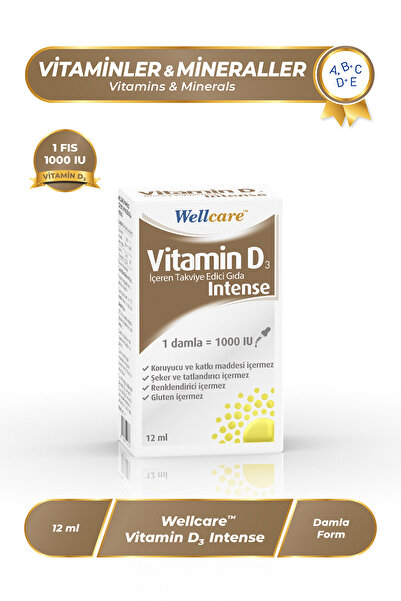 Wellcare D3 Vitamini Yoğun Damla 1000 IU - 12 ML