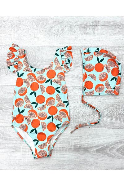 My Kids Wear Back Cross Ruffle Detailed Boned Girl's Swimsuit