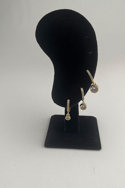 Modex Round Jewelled Triple Hoop Earrings
