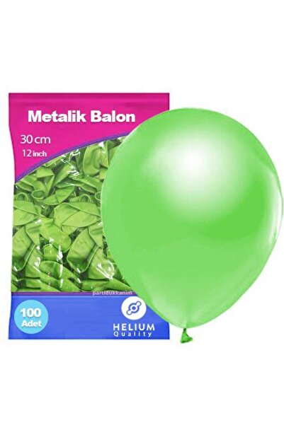Parti Dükkanım بالون فستق أخضر ميتاليك 100 قطعة