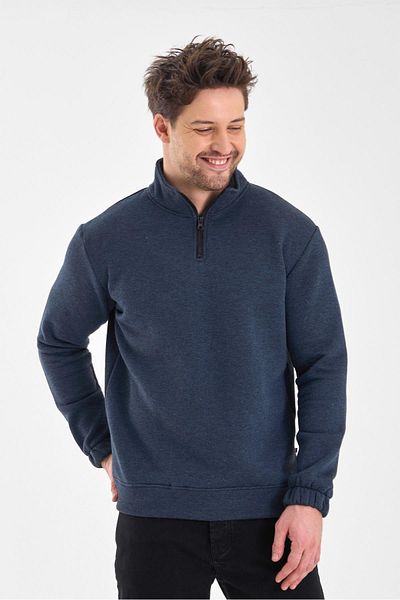 yakamor Men's Stand Collar Half Zipper Sweat