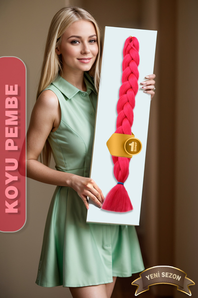 KONAK PERUK Afrička pletenica - Tamno roza sintetička kosa za rasta i kutijas...