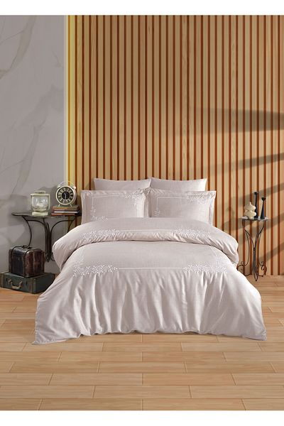 Dantela Marvel Embroidered Double Size Cotton Satin Duvet Cover Set