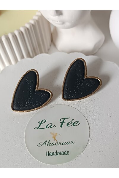 La fee aksesuar أقراط من الفولاذ لعيد الحب وعيد الأم - مصنوعة يدويًا من طين ا...