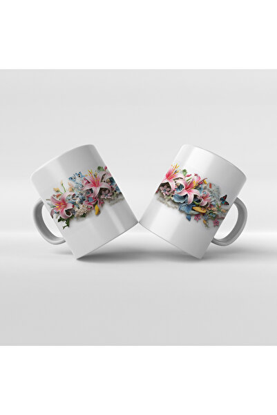 Rengineshop Floral Theme Printed Mug - 1