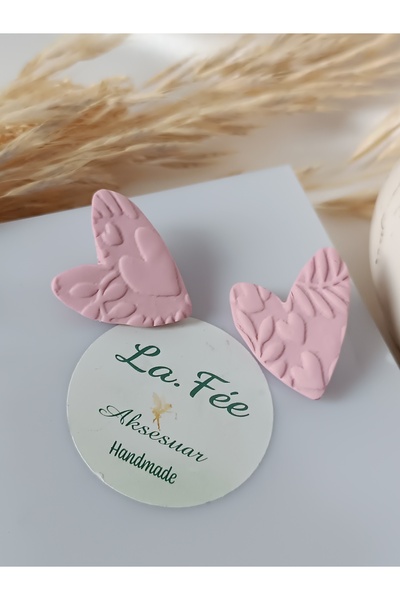 La fee aksesuar أقراط من الفولاذ لعيد الحب وعيد الأم - مصنوعة يدويًا من طين ا...