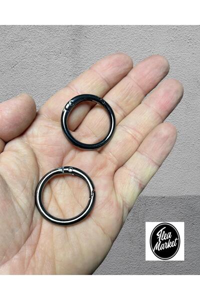 Flea Market Inel negru pentru geantă cu clemă (diametru interior 24 mm, diame...