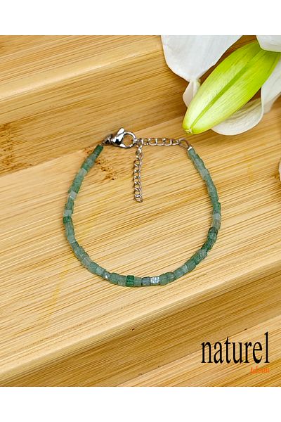 Naturel Tılsım Aventurine 2.5mm Cube Natural Stone Bracelet