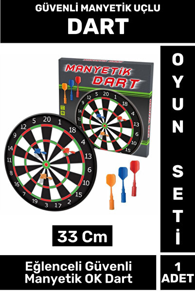 Wintoup Özel Tasarım Genç Yetişkin Çocuk Oyun Eğlenceli Güvenli Manyetik Uçlu DART 33 Cm