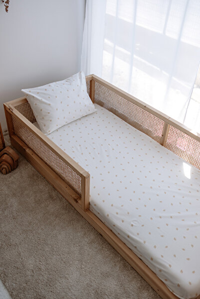 TBA COLLECTION Single Elastic Sheet Set |   Simple Brown Leaves