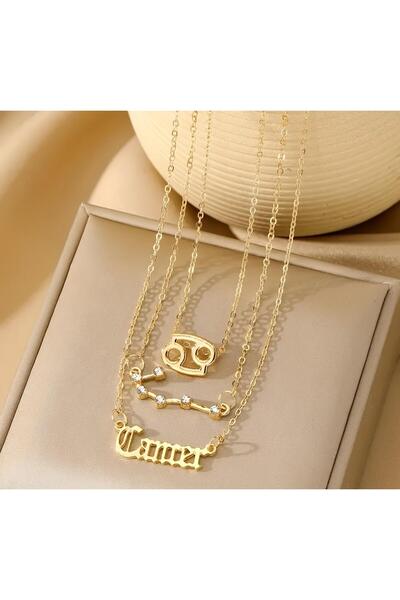 astrology Yengeç burcu 3'lü kolye seti