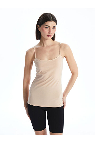 LC Waikiki Pink U-Neck Rope Strap Women's Tank Top