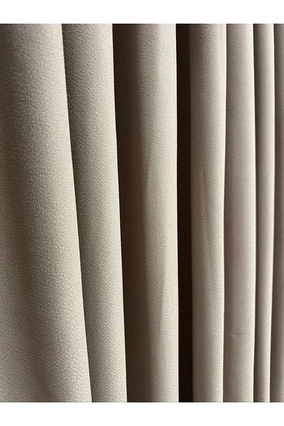 Taç Matsu Stone Color Cotton Background Curtain 1/3 Close Pleat