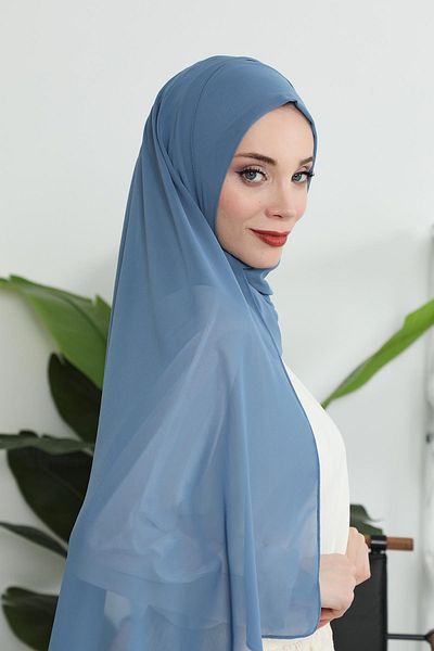 Aisha's Design شال شيفون بتصميم كلاسيكي عملي - PS-11
