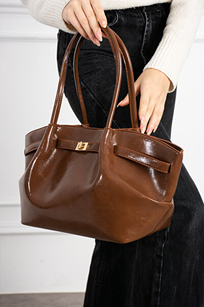 HONEY BAG Sahra Premium Tan Women's Hand and Shoulder Bag with Special Lock Accessories